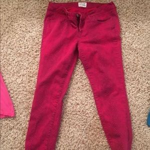 Pink Snack Skin Skinny Jeans. Jean Material!